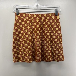 Zara Skirt Womens Small Orange Yellow Knit Retro A Line Pull On Mini Festival - Picture 1 of 4
