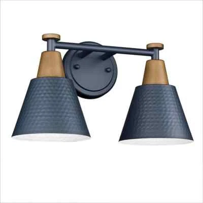 JAZAVA Modern 14.8 in. 2-Light Wall Sconces Blue Finish Fixtures Vanity Light
