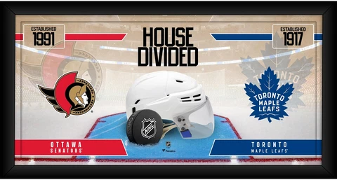 Ottawa Senators vs. Toronto Maple Leafs FRMD 10x20 House Divided Hockey Collage Cover
