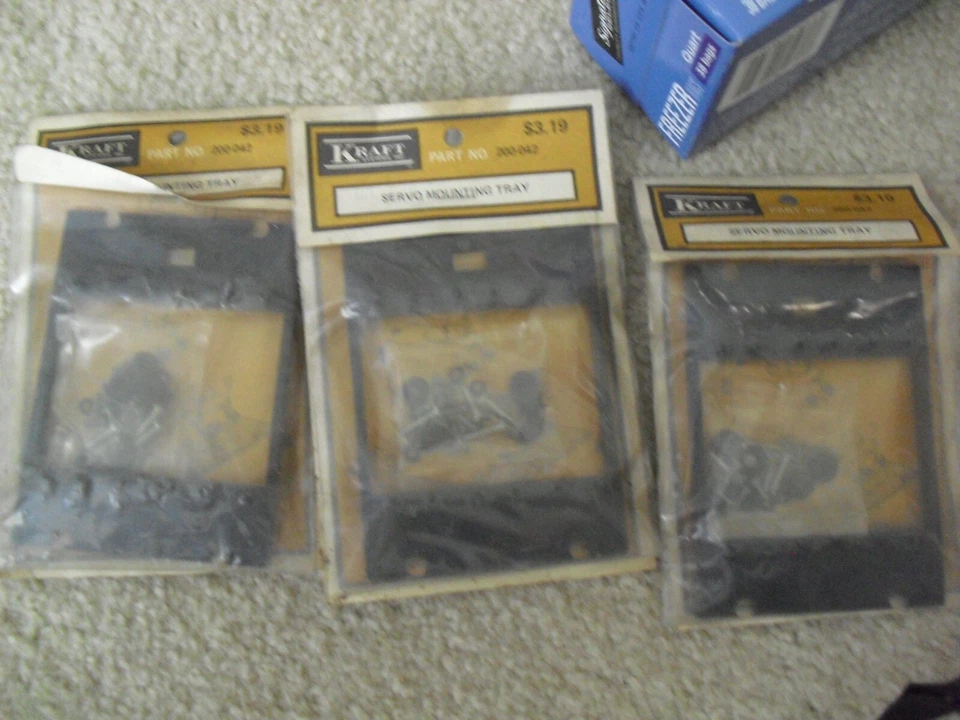Lot of 3 RC Airplane Part Packs Kraft Servo Mounting Trays 200-042 NIP - Image 1 of 1