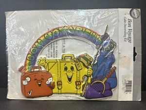 Vtg Bon Voyage Cake Topper Kit Luggage Rainbow Wilton ‘91 Going Away Party NIP - Picture 1 of 5