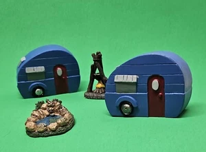 Fairy Family Camping Four New Pieces Campers Pond Campfire - Picture 1 of 9