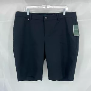 Lauren Ralph Lauren Damen 16W Chino Shorts einfarbig schwarz Freizeit Alltag klassisch - Bild 1 von 11