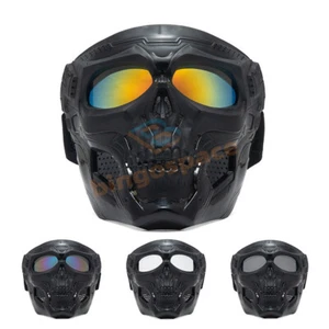 Detachable Mask Face Goggles Windproof Welding Protect Mask Motorcycle Goggles - Picture 1 of 16