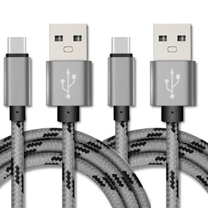 2-Pack Braided USB-A to USB Type-C Fast Charge Cable Cord Charger Charging Sync - Picture 1 of 13