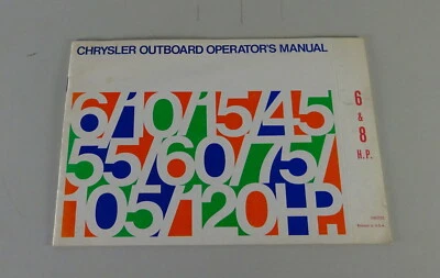 Manuale Dell'Utente Chrysler Fuoribordo 6 & 8 CV Anno 1972 - Immagine 1 di 4