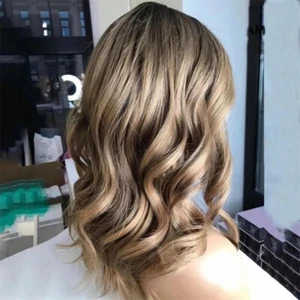 Ash Blonde Wavy Wig Human Hair 13x4 Lace Front Glueless Wigs 150% Density - Picture 1 of 10