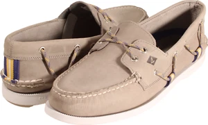 Sperry Authentic Original Mens Grey Leather Boat Shoe US Size 9.5 - Picture 1 of 5