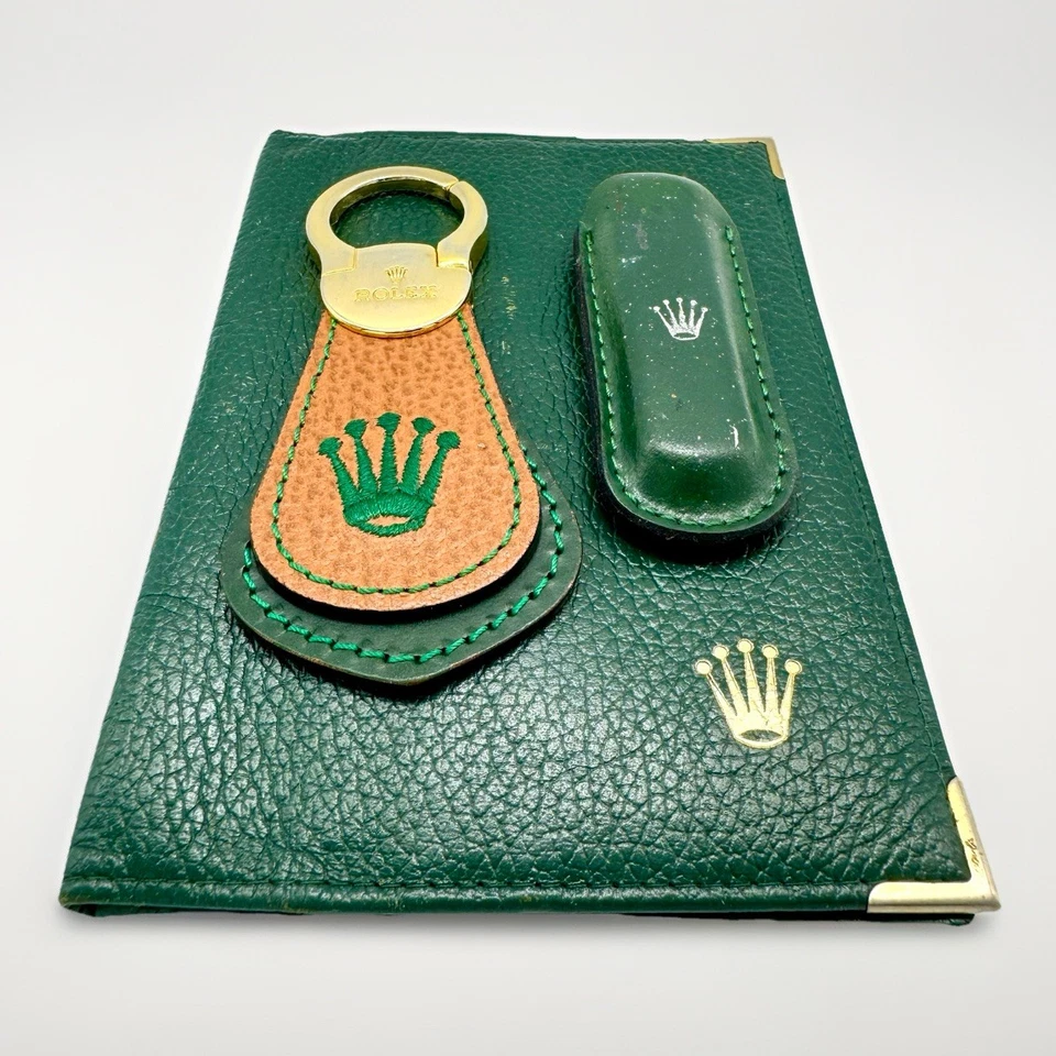 Juego de regalo Rolex vintage - cuchillo, porta pasaporte y llavero - trío promocional suizo Foto 1 de 4