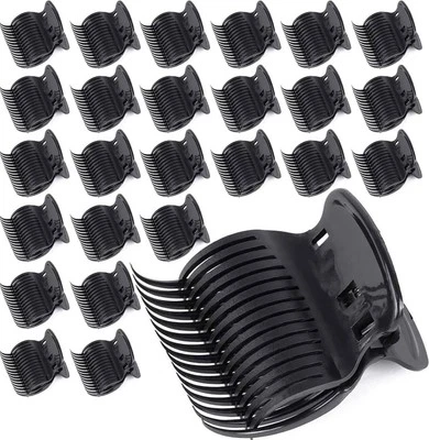 24 Pack Hot Roller Clips for Hair Curler Claw Clip Hair Section Styling Black - Image 1 of 4