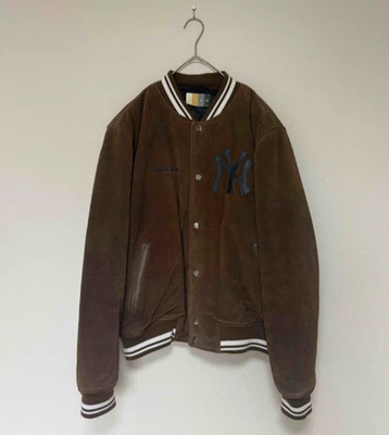 Kith MLB for New York Yankees Suede Bomber Jacket Chestnut Brown Size L - Image 1 of 4