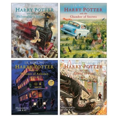 Harry Potter Illustrated Hardback 4 Book Collection Set (FREE Delivery) Jim Kay