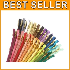 25 Mixed Color Gold Metal Zippers No. 5 - 10 Inch - Picture 1 of 4