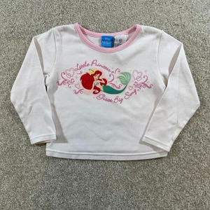 Disney Little Mermaid Ariel Graphic Long Sleeve Shirt Top Girl's 3T - Picture 1 of 5