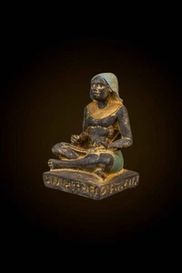 Ägyptischer Schreiber Statue Alter Pharaonischer Stein Ägyptische Antiquitäten Selten - Bild 1 von 7