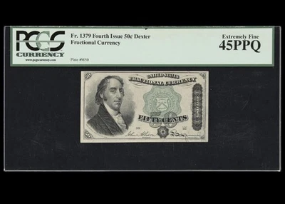 FR# 1379 Fractional Currency, 50c 1869 United States Fourth 4th Issue, PCGS 45 - Image 1 of 4