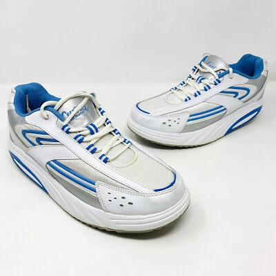 Curves for Women Size 8.5 Shape Ups Walking Shoes White Blue FSC3280981  - Image 1 of 4