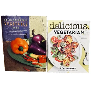 Vegetarian Vegetable Cooking Book Bundle Lot 2 Cookbook Recipes Vintage 1995 - Picture 1 of 22