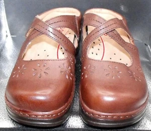 Women’s New Klogs brown Leather Carolina Mary Jane Slip Ons Shoes Size 10 $75.00 - Picture 1 of 2
