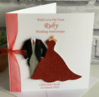 Personalised Ruby Wedding Anniversary Card 40th Mum & Dad Husband Friends Gran 