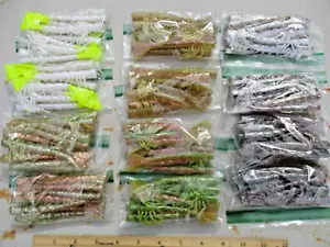 240ct SURTIDO 4" realistas GARVAS DE COLA DE CAMARÓN señuelos de pesca de lubina cebos de agua salada - Imagen 1 de 4