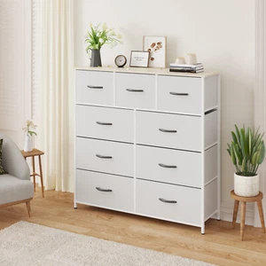 9 Chest of Drawer Tallboy Dresser Clothes Storage Cabinet Tower Grey - Picture 1 of 9