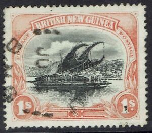 PAPUA 1901 LAKATOI BRITISH NEW GUINEA 1/- HORIZONTAL WATERMARK USED 