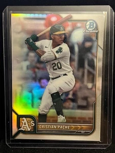 Cristian Pache 2022 Bowman Chrome Refractor #493/499 - Athletics - Picture 1 of 2
