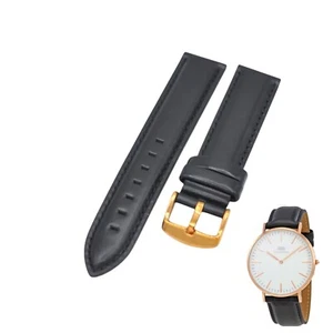 18mm Black Leather Strap For Daniel Wellington DW00200036 38mm Case - Picture 1 of 7