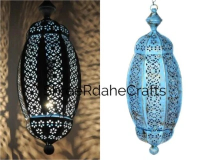 Lámpara colgante de linterna marroquí, lámpara de linterna de techo, luces para decoración del hogar Foto 1 de 4