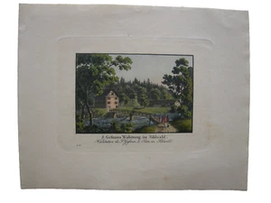 Salomon Gessners Wohnung im Sihlwald Schweiz Zürich Orig Lithografie 1860 - Picture 1 of 4