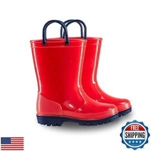 EUXTERPA Boys Girls Rain Boots Toddler Kids Waterproof Boots Children Lightwe - Picture 1 of 5
