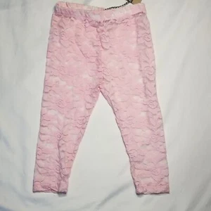 NWOT Boutique Girl's Pink Floral Lace Leggings size 5 - Picture 1 of 1