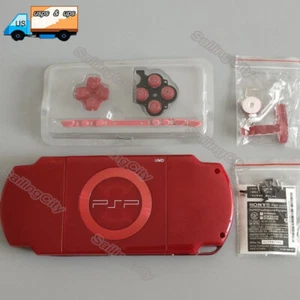 Funda de carcasa completa con placa frontal y tornillos de botones para Sony PSP 2000 PSP2000 rojo - Imagen 1 de 7