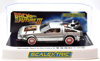 Scalextric "Back to the Future III" DeLorean DPR W/ Lights 1/32 Slot Car C4307 - Image 1 of 3