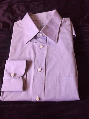 Camisa social Neiman Marcus Borrelli Napoli roxa sólida 100% algodão 16 1/2  - Imagem 1 de 4