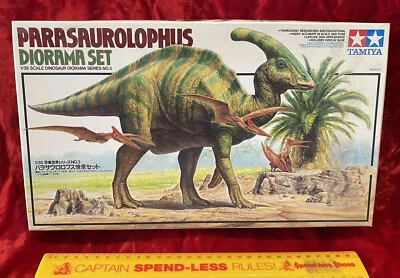 SUPERB VINTAGE PARALOPHOSAURUS DINOSAUR DIORAMA TAMIYA MODEL KIT AS NEW BOXED!!! - Image 1 of 4
