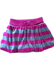 GAP ~ Girls Pink and Gray Striped Soft Cotton Bubble Skirt ~ Medium 8 ~ Cute! - Picture 1 of 2