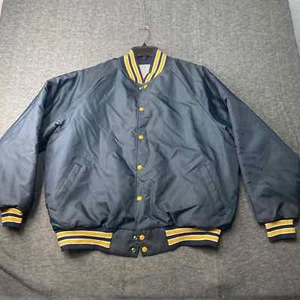 Vintage Eagle Athletic Retro Mens XXL Jacket Varsity Blue Sykes Montana Coffee - Picture 1 of 9