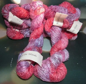 Wool in the Woods SHAGGY Rayon Polyester 5 skein YARN purple pink orange LOTTERY - Picture 1 of 4