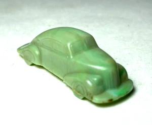VINTAGE CRACKER JACK CAR GREEN SEDAN PLASTIC TOY - Picture 1 of 8