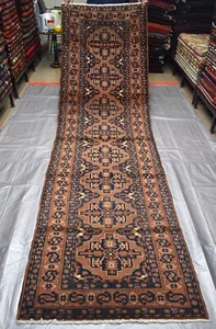 Antique Caucasian Abadeh Runner Rug 3x10 ft Hand Knotted Persian Oriental Carpet - Picture 1 of 12