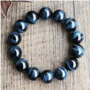 Natural Hawk Tiger Eye Gemstone Round Beads Women Men Best Bracelet 8-14mm AAAA - Picture 1 of 7