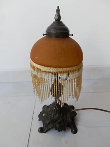 Tischleuchte Messing Mit Glas Perlen Orange - Bild 1 von 1