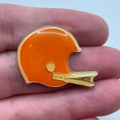 Vintage Cleveland Browns Orange Helmet Logo Enamel Lapel Pin NFL Football - Image 1 of 3