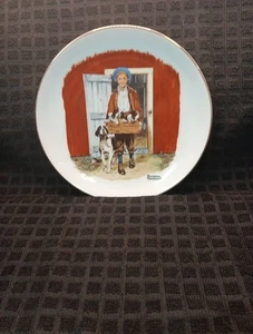 1985 Puppy Love Teller zertifiziert authentisch Norman Rockwell 6,5" Goldrand - Bild 1 von 6