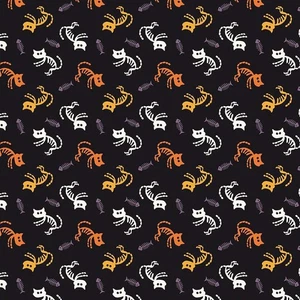 Tela de algodón para mendigos noche Riley Blake gatos Halloween por yarda - Imagen 1 de 1