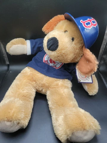 Boston Red Sox Baseball Plush Bear 13 Inch 2008 Good Stuff With Helmet Cover