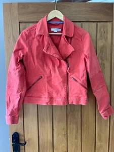 BODEN Jeansjacke korallenrot Größe 14 durchgehender Reißverschluss Taschen passt 12 - Bild 1 von 5