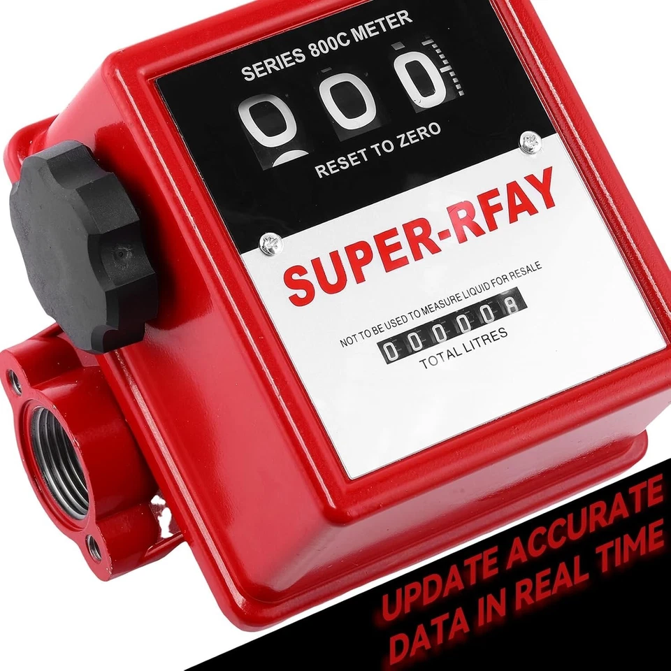 Fuel Flow Meter 1 Inch 1" Outlet Liter Litre Unit Fuel Transfer Pump Measure NEW - Image 1 of 4